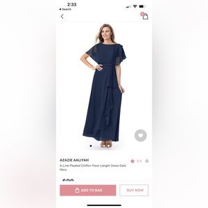 Azazie dark navy bridesmaid dress